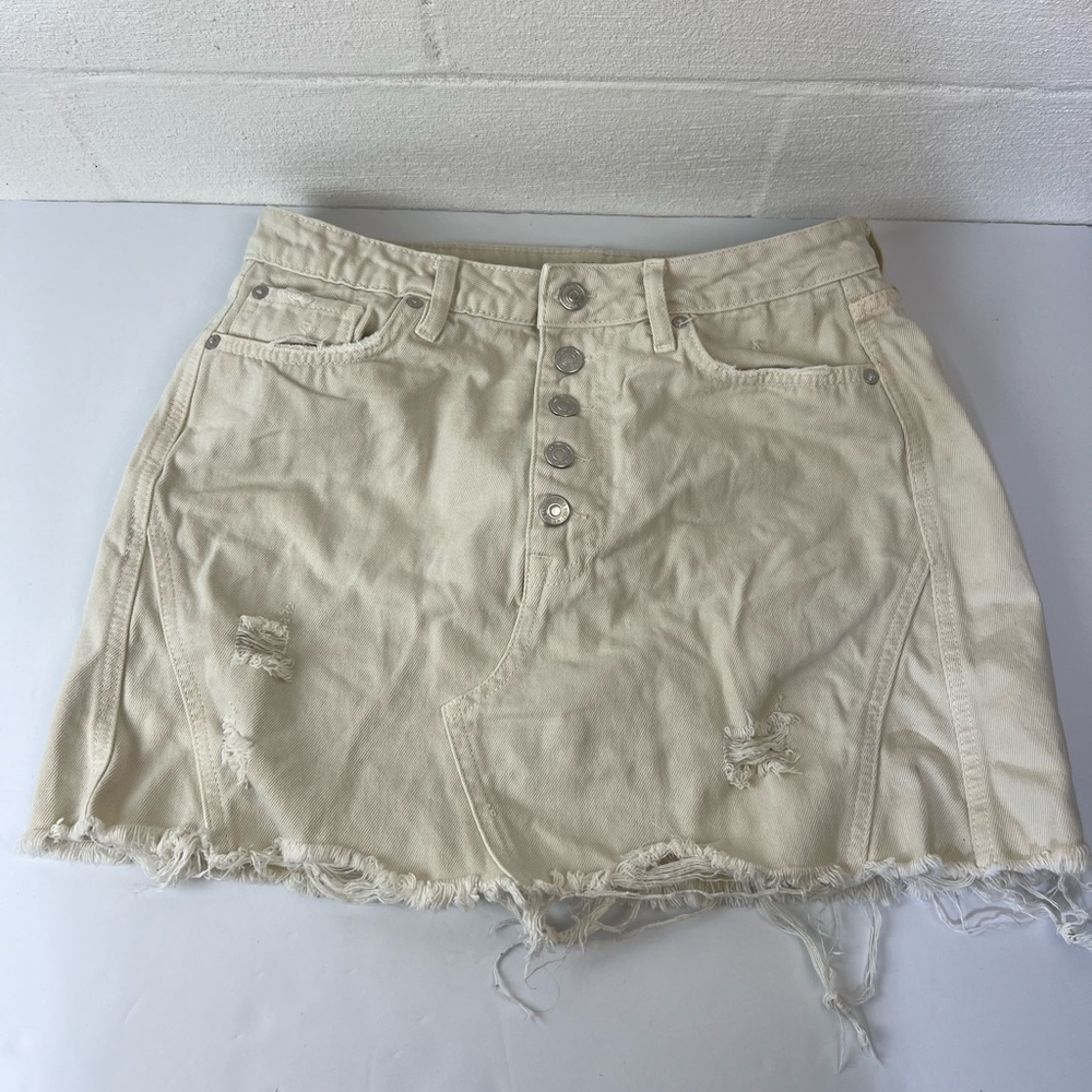 Free People Cream Mini Skirt, 31